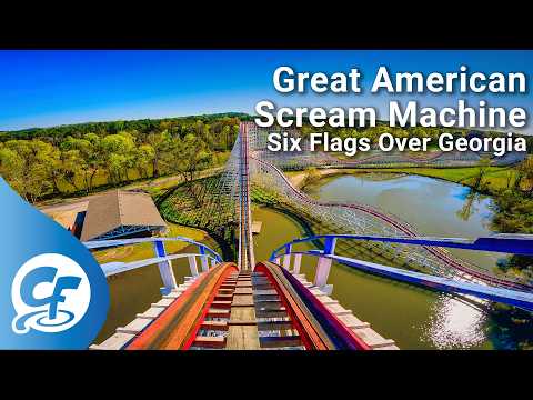 Front row point of view footage of Great American Scream Machine