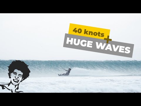 Extreme Kitesurfing in 40 KNOTS and HUGE waves | TARIFA Balneario 2021 | Janek Grzegorzewski