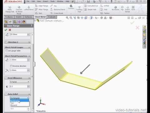 SolidWorks 2013 Video Tutorial - Introduction to working with Sheet Metal