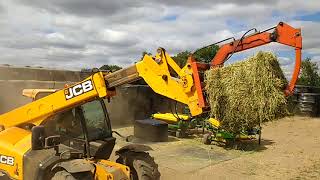 Furze contracting with Large square baler at Moor Lane