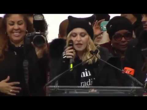Madonna Women's March Speech in DC Threatens to Bomb White House Breaking News  January 22 2017 Video