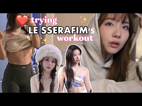 trying LE SSERAFIM's workout routine for a week | what i eat in a week thumnail