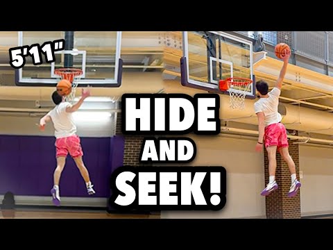 5’11” 17 Year Old Hits HIDE AND SEEK!! Insane Dunk Session!
