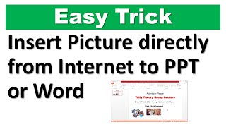 Insert Picture direct from Internet to PPT or Word