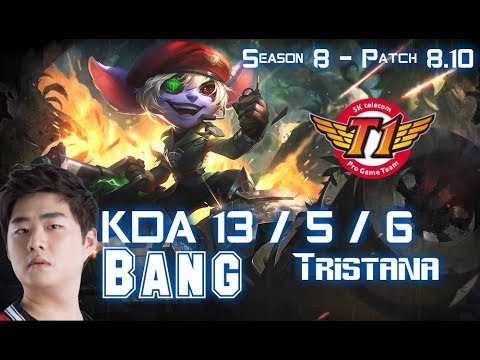 SKT T1 Bang TRISTANA vs EZREAL ADC - Patch 8.10 KR Ranked