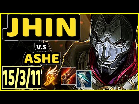 JHIN vs ASHE - QUADRAKILL 15/3/11 KDA BOTTOM ADC GAMEPLAY - EUW Ranked MASTER