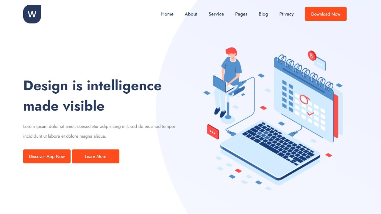 Website Template in HTML and CSS With Source Code ||  Website Template HTML CSS || Creative Networks