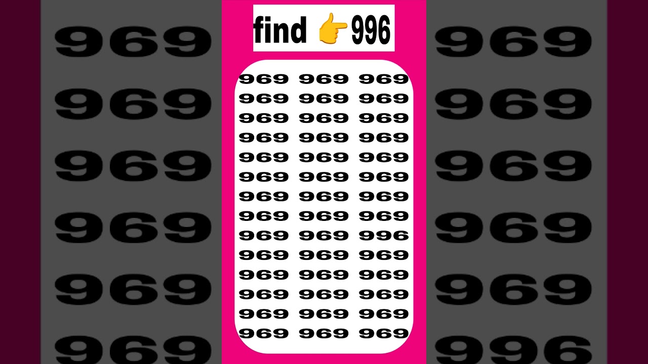 Find the odd number 996 #shorts #youtubeshorts #oddoneout