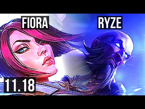 FIORA vs RYZE (TOP) | 9/0/3, 900+ games, Legendary, 1.0M mastery | KR Diamond | v11.18