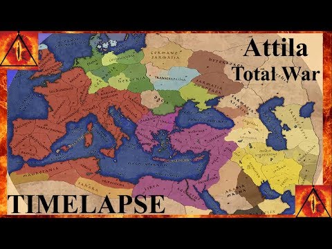 Attila Total War: TIMELAPSE (A.I. Only) Fall of Rome
