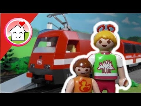 Playmobil Eisenbahn - Zug fahren mit Familie Hauser - Playmobil toy train