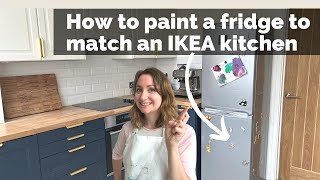 How to PAINT A FRIDGE to match IKEA kitchen cabinets