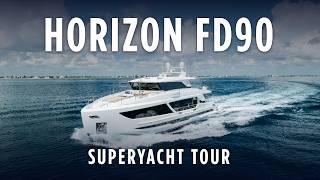 Inside AQUA LIFE: The Horizon FD90 with a Beach Club, Sky Lounge & Flybridge Barbecue