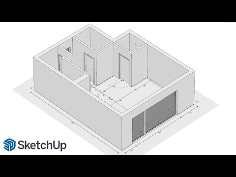 Create a 3D Model From a Floor Plan in SketchUp | Walls, Floors and Windows | SketchUp for Beginners