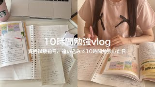 怒涛の10時間勉強vlog⌇資格試験前日追い込みで勉強する1日⌇勉強に長時間集中する方法