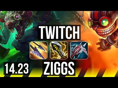 TWITCH & Poppy vs ZIGGS & Pyke (ADC) | Godlike | KR Diamond | 14.23