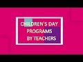 Trinity Matriculation Hr Sec School Krishnagiri Children S Day Programme 2020