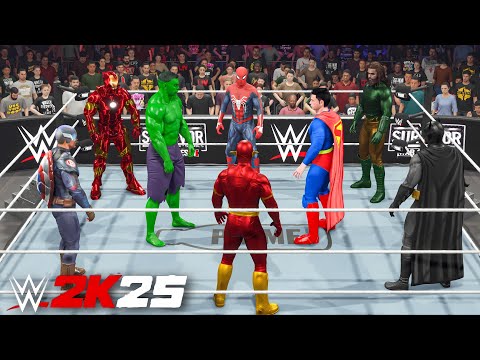 Top Marvel Avengers & DC Superheroes in Battle Royale Match - WWE 2K25