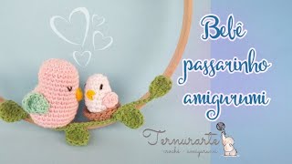 Mini passarinho em crochê amigurumi
