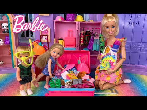 Barbie Morning Routine Packing Family for Summer Camp!