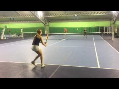 Sashka warms up with Kamilla Rakhimova in Senec, Slovakia