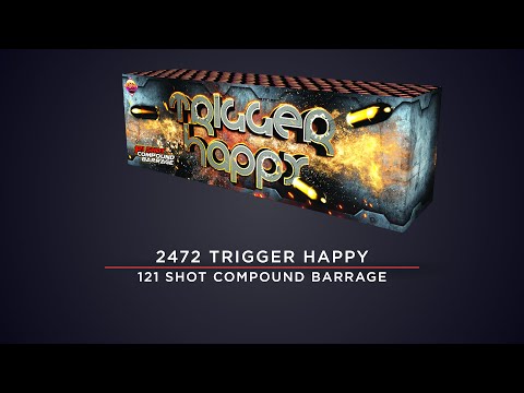 Bright Star Fireworks - 2472 Trigger Happy 121 Shot Compound Barrage