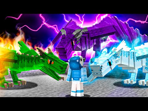 DOMESTIQUEI OS 3 DRAGÕES NO MINECRAFT ABSURDO! ‹ Synx ›