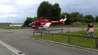 preview picture of video 'Rettungshubschrauber DRF beim starten in Landsberg am Lech'