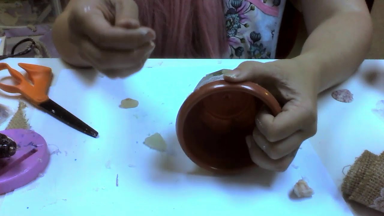 Sea Glass Flower Pot