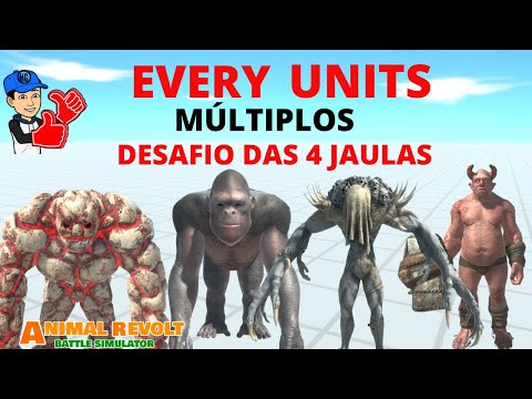 Flagelo, Goro, Golem e Ogro vs Evey Units Múltiplos   Animal Revolt Battle Simulator