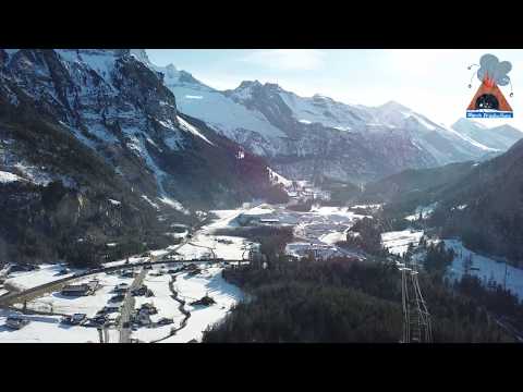 Trains climbing the Alps - Lötschberg Nordrampe drone 4K