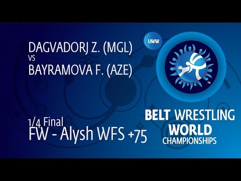 1/4 FW - Alysh WFS +75: Z. DAGVADORJ (MGL) df. F. BAYRAMOVA (AZE) by DQ, 2-0