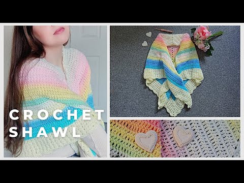 Crochet The Harlequin Shawl For Beginners | Crochet Easy Lightweight Wrap & Free Written Pattern
