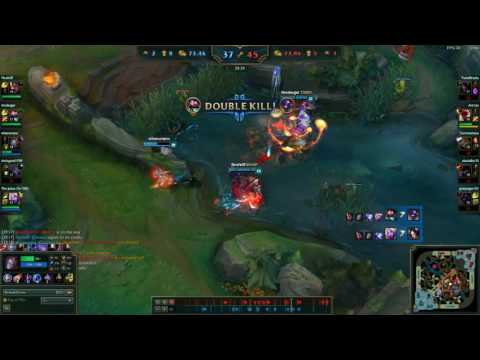Orianna one shot Lux in river + 2 inhib down