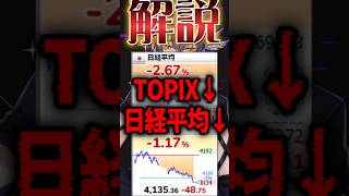 【解説】8/18 TOPIX日経平均下落理由を１分で簡単にまとめます#日経平均  #株式投資 #vtuber