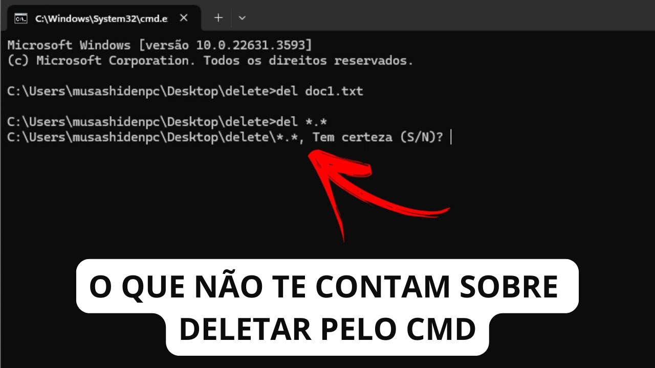 Como DELETAR Arquivos Pelo CMD Do Windows 11/10