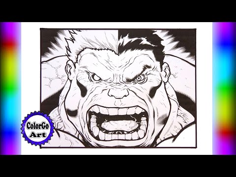 Hulk Avenger and Red Hulk Coloring Pages / How to color Half red and half green Hulk / NEFFEX