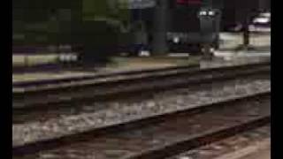 preview picture of video 'WMATA New Flyer D40LFR on route F4 crossing tracks'