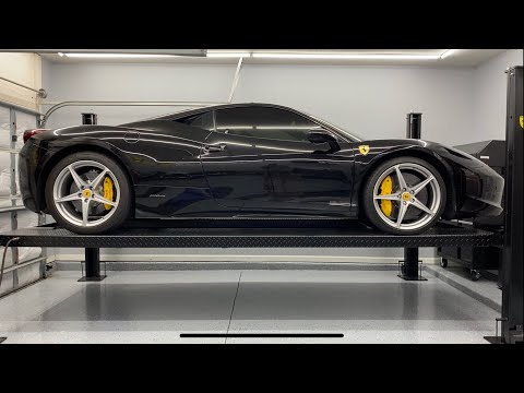Lowering a 2011 Ferrari 458 Italia on factory coil overs.