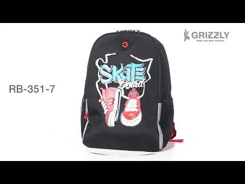 Миниатюра изображения товара Школьный рюкзак Grizzly RB-351-7 (черный/синий)