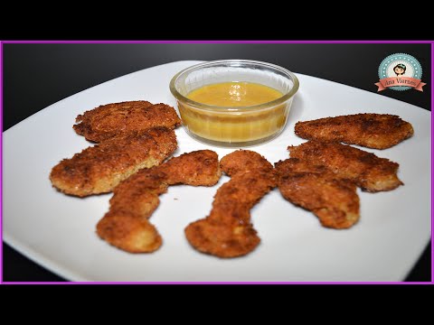 Fajitas de pollo empanizadas con coco
