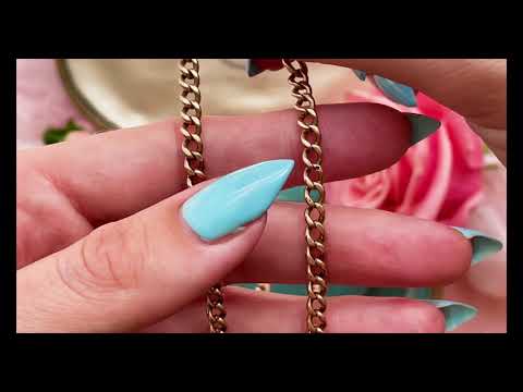 17" Antique 9ct Gold Curb Chain, (17g) #8987