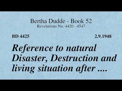 BD 4425 - REFERENCE TO NATURAL DISASTER, DESTRUCTION AND LIVING SITUATION AFTER ....
