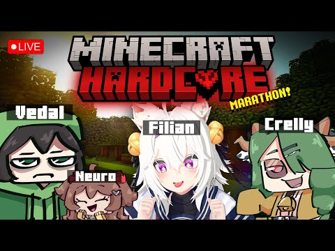 🔴 HARDCORE MINECRAFT MARATHON 🔴Stream ends when Neuro Vedal Crelly & Filian beat the game! Pt 5 thumbnail