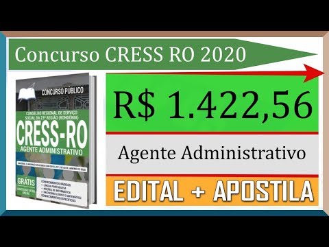 Edital Concurso CRESS RO 2020 - Apostila Para Agente Administrativo