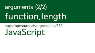 JavaScript - arguments (2/2) : function length