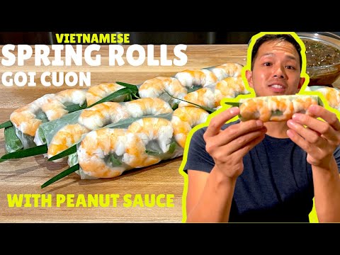 Vietnamese FRESH Spring Rolls with QUICK & EASY Peanut Sauce (GỎI CUỐN)