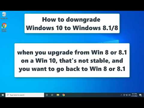 Downgrade Windows 10 to Windows 8/8.1 - Go back to Windows 8.1 from Windows 10