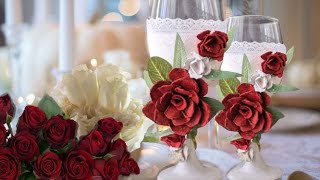 DIY - Wedding glass decoration | Creating flowers with an egg carton!