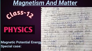 The Dipole In A Uniform Magnetic field 📚 Class-12 💯Physics 📕 Chapter 5 🙂Magnetism and Matter 🥳